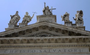 Jesus and some of the apostles that grace the top of the Archbasilica of St. John Lateran.